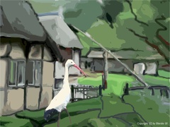 Storch im Bauernmoseum