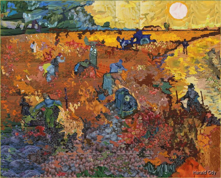 Der rote Weinberg in Arles